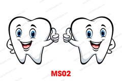 Decal hình răng dán cửa kính phòng khám Nha khoa