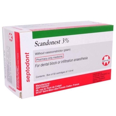 Thuốc tê xanh lá Septodont Scandonest 3% ( Hộp/50 ống)