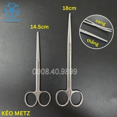 Kéo Metz đầu thẳng/ cong 14.5cm/ 18cm SA Medical (sản phẩm thép Đức)