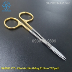 Kéo Iris đầu thẳng 11.5cm TC/gold
