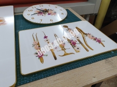 Set tranh + đồng hồ trang trí phòng khám Nha khoa