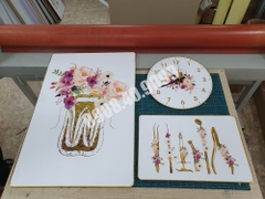 Set tranh + đồng hồ trang trí phòng khám Nha khoa