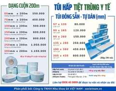 Hộp túi hấp tiệt trùng dán sẵn 90mm*260mm (3.5"x10")