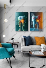 Tranh nha khoa 3D thiết kế hiện đại mới