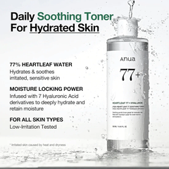 Nước hoa hồng dưỡng da Anua Heartleaf 77+ Soothing Toner 250ml