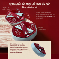Bộ bông phấn đa năng Amortals phiên bản Cherry Series, (gồm 6 Bông phấn lớn + 3 Bông phấn mini + 1 Hộp đựng + 1 Túi vải nhung)