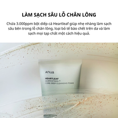 Sữa rửa mặt sạch sâu Anua Heartleaf Quercetinol Pore Deep Cleansing Foam 150ml