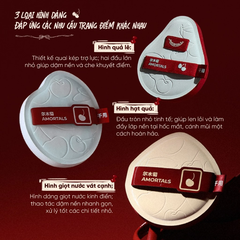 Bộ bông phấn đa năng Amortals phiên bản Cherry Series, (gồm 6 Bông phấn lớn + 3 Bông phấn mini + 1 Hộp đựng + 1 Túi vải nhung)