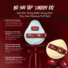 Bộ bông phấn Amortal phiên bản Cherry Series (gồm 2 bông mút + 1 hộp đựng hình bông hoa)
