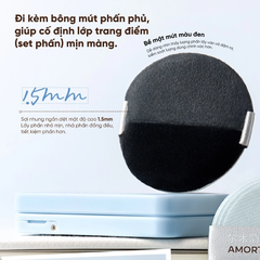 Bộ Bông Mút Trang Điểm Amortals Original Series Black Plus Foundation Puff Set (1 Bông phấn phủ+2 Bông phấn ướt)