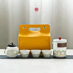QUÀ TẶNG BỘ ẤM TRÀ DU LỊCH  ( Túi vàng )