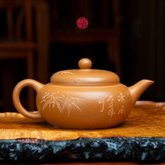 ẤM TRÀ TỬ SA GIÁNG BA NÊ DÁNG TIỂU BÌNH TRÚC ĐOẠN (140ml)