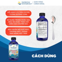 Omega 3 𝐃𝐇𝐀 𝐍𝐨𝐫𝐝𝐢𝐜 𝐍𝐚𝐭𝐮𝐫𝐚𝐥𝐬 𝐂𝐡𝐢𝐥𝐝𝐫𝐞𝐧'𝐬 – 𝐁𝐨̂̉ 𝐬𝐮𝐧𝐠 𝐃𝐇𝐀 𝐜𝐡𝐨 𝐛𝐞́ 𝟏–𝟔 𝐭𝐮𝐨̂̉𝐢 530mg 237ml ( Chai )