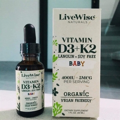 D3 k2 Hữu Cơ Livewise Vegan (30ml)