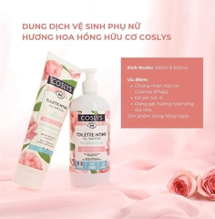 Dung dịch vệ sinh phụ nữ hương hoa hồng hữu cơ Coslys ( 500ml )