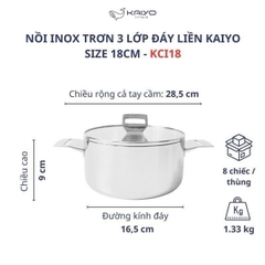 NỒI KAIYO size 18 cm ( cao 9 cm )