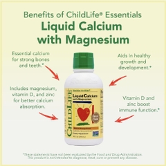 Thực phẩm bảo vệ sức khỏe ChildLife Liquid Canxi with Magie D3 Kẽm 473ml ( Chai )