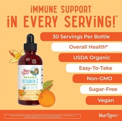 VITAMIN C HỮU CƠ MARY RUTH’S DÀNH CHO TRẺ TỪ 4 TUỔI VÀ NGƯỜI LỚN - HỖ TRỢ MIỄN DỊCH & SỨC KHỎE TỔNG THỂ 120ml ( Hộp )