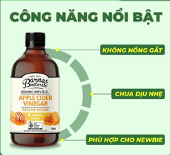 Giấm Táo Mật Ong Hữu Cơ 500ml ( Barnes Natural)