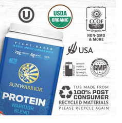 Bột Protein thực vật hữu cơ Warrior Blend Sunwarrior vị mocha 750gr(hộp)