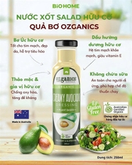 Nước xốt salad hữu cơ quả bơ Ozganics 250ml ( Chai)