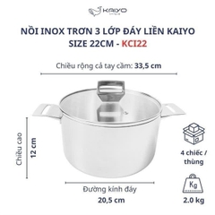 NỒI KAIZO Size 22 ( cao 12cm)