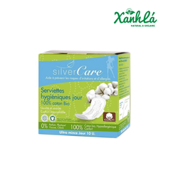 BĂNG VỆ SINH HỮU CƠ SIÊU MỎNG CÓ CÁNH BAN NGÀY SILVERCARE 10 MIẾNG