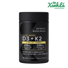 Viên bổ sung Vitamin D3K2 Sports Research D3 K2 160 viên