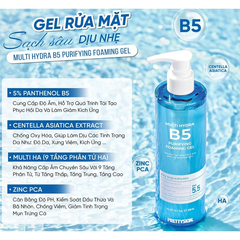 Sữa rửa mặt sạch sâu, phục hồi, cấp ẩm (PRETTYSKIN MULTI HYDRA B5 PURIFYING FOAMING GEL) dung tích: 300 ml, dạng chai lọ, hiệu PRETTYSKIN