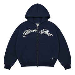 [NEW ARRIVAL] Áo Hoodie Zip Nỉ Ép Hàn Thêu Móc Xích HEAVEN SENT Form Boxy Cánh Dơi Unisex - HS_HD006