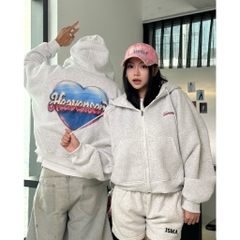 Áo Khoác Nỉ Bông Hoodie Zip HEAVEN SENT Form Boxy Cánh Dơi - HS_HD003