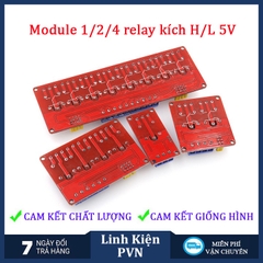 Module Relay 5V 1/ 2/ 4/ 8 kênh có cách ly opto, tùy chọn mức kích High/Low 10A