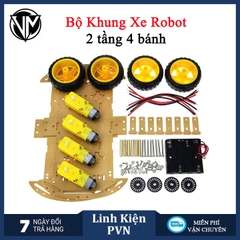 [FULL BỘ] Bộ khung xe Robot 2 tầng 4 bánh bằng Mica trong suốt