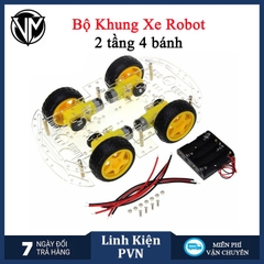 [FULL BỘ] Bộ khung xe Robot 2 tầng 4 bánh bằng Mica trong suốt