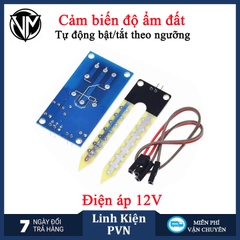 Mô Đun Cảm Biến Độ Ẩm Đất 12V Có Relay Điều Khiển Tự Động