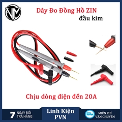 Dây đồng hồ đo điện, que đo đồng hồ vạn năng chịu dòng 20A - đầu nhọn