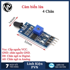 Module cảm biến lửa 3 CHÂN - 4 CHÂN, Mạch cảm biến phát hiện ngọn lửa Flame sensor - Module arduino