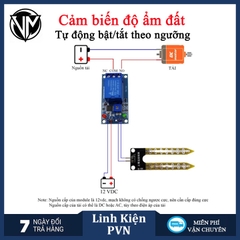 Mô Đun Cảm Biến Độ Ẩm Đất 12V Có Relay Điều Khiển Tự Động