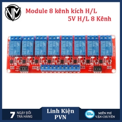 Module Relay 5V 1/ 2/ 4/ 8 kênh có cách ly opto, tùy chọn mức kích High/Low 10A