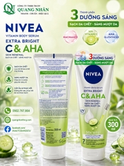 Sữa dưỡng thể NIVEA dưỡng sáng vitamin c&aha 300ml (xanh lá)