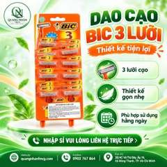 DAO CẠO RÂU BIC 3 LƯỠI VĨ 12 CÂY X 12 VỈ