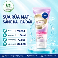 Sữa rửa mặt NIVEA sáng da bọt khí 100ml