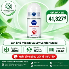 Lăn ngăn mùi nữ NIVEA khô thoáng 72h 25ml