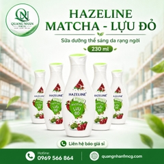 Sữa dưỡng thể trắng da mềm mịn HAZELINE matcha & lựu đỏ 230ml