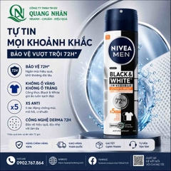 85388 XỊT NGĂN MÙI NIVEA NAM Ngăn ố vàng vượt trội 150ML X 24 CHAI