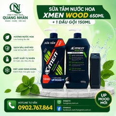 SỮA TẮM NƯỚC HOA XMEN WOOD 650ML+1 DẦU GỘI 150ML x 7 BỘ