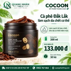 Cà phê đắk lắk làm sạch da chết cơ thể COCOON 200ml
