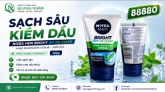 88880 SỮA RỬA MẶT NIVEA NAM BRIGHT 12H OIL CLEAR SCRUB 100G x 24 CHAI