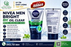 88869 SỮA RỬA MẶT NIVEA NAM BRIGHT 12H OIL CLEAR FOAM 100G x 24 CHAI