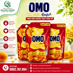 Nước giặt OMO matic + COMFORT cửa trên tinh dầu nước hoa tinh tế 1.8kg